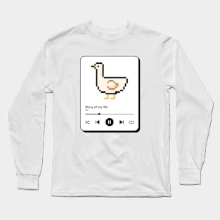 'Story of my life' Cute Duck Music Player Design Long Sleeve T-Shirt